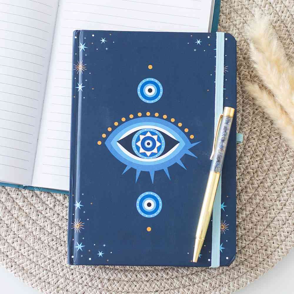 Something Different - All Seeing Eye A5 with Crystal Chip Pen Notizbuch - Blau